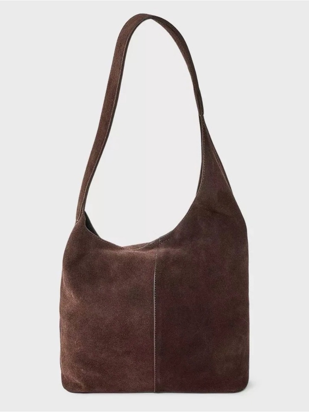 Brown Suede Shoulder Hobo Bag